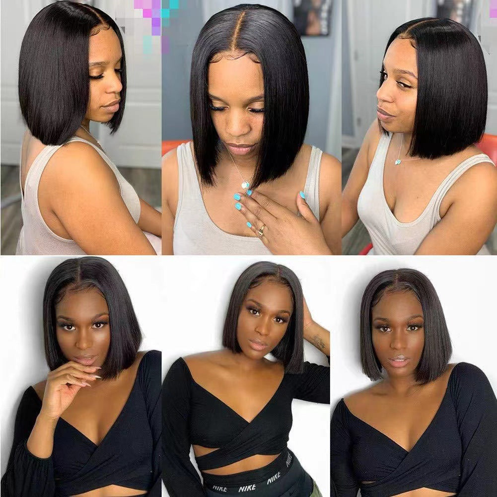 Womens High-temperature Silk Short Straight Hair Wig