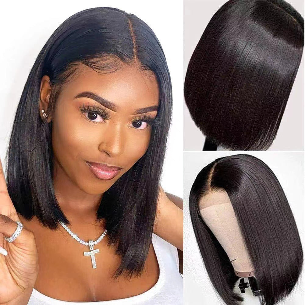 Womens High-temperature Silk Short Straight Hair Wig