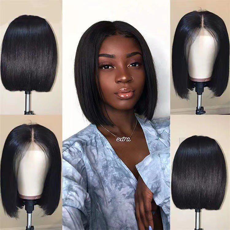 Womens High-temperature Silk Short Straight Hair Wig